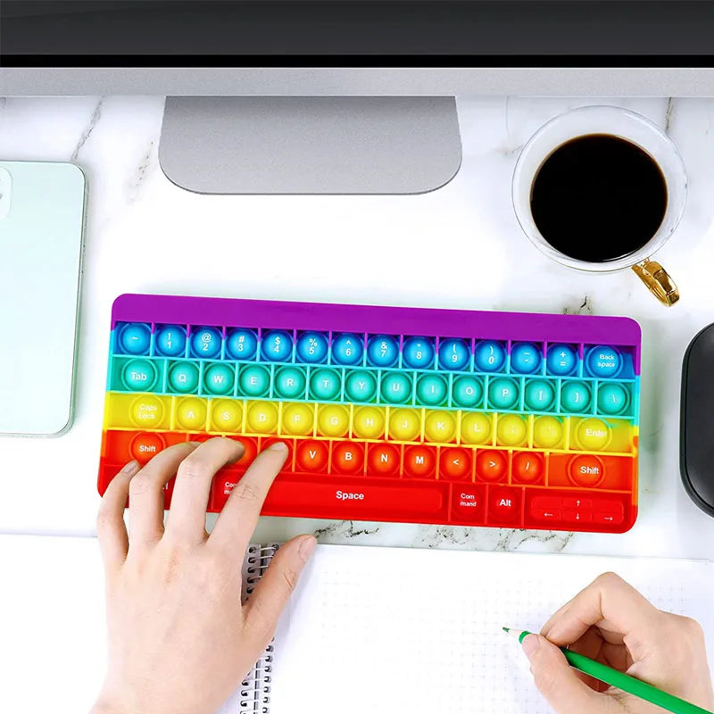 Clavier Sensoriel Push Bubble – Jouet Anti-Stress Arc-en-Ciel