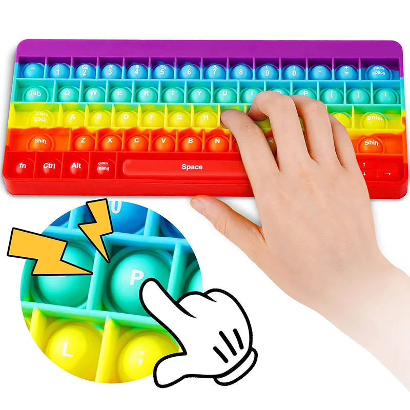 Clavier Sensoriel Push Bubble – Jouet Anti-Stress Arc-en-Ciel