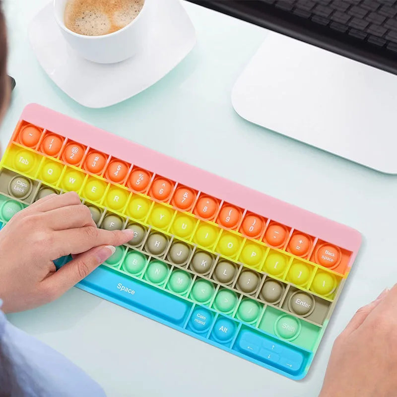 Clavier Sensoriel Push Bubble – Jouet Anti-Stress Arc-en-Ciel